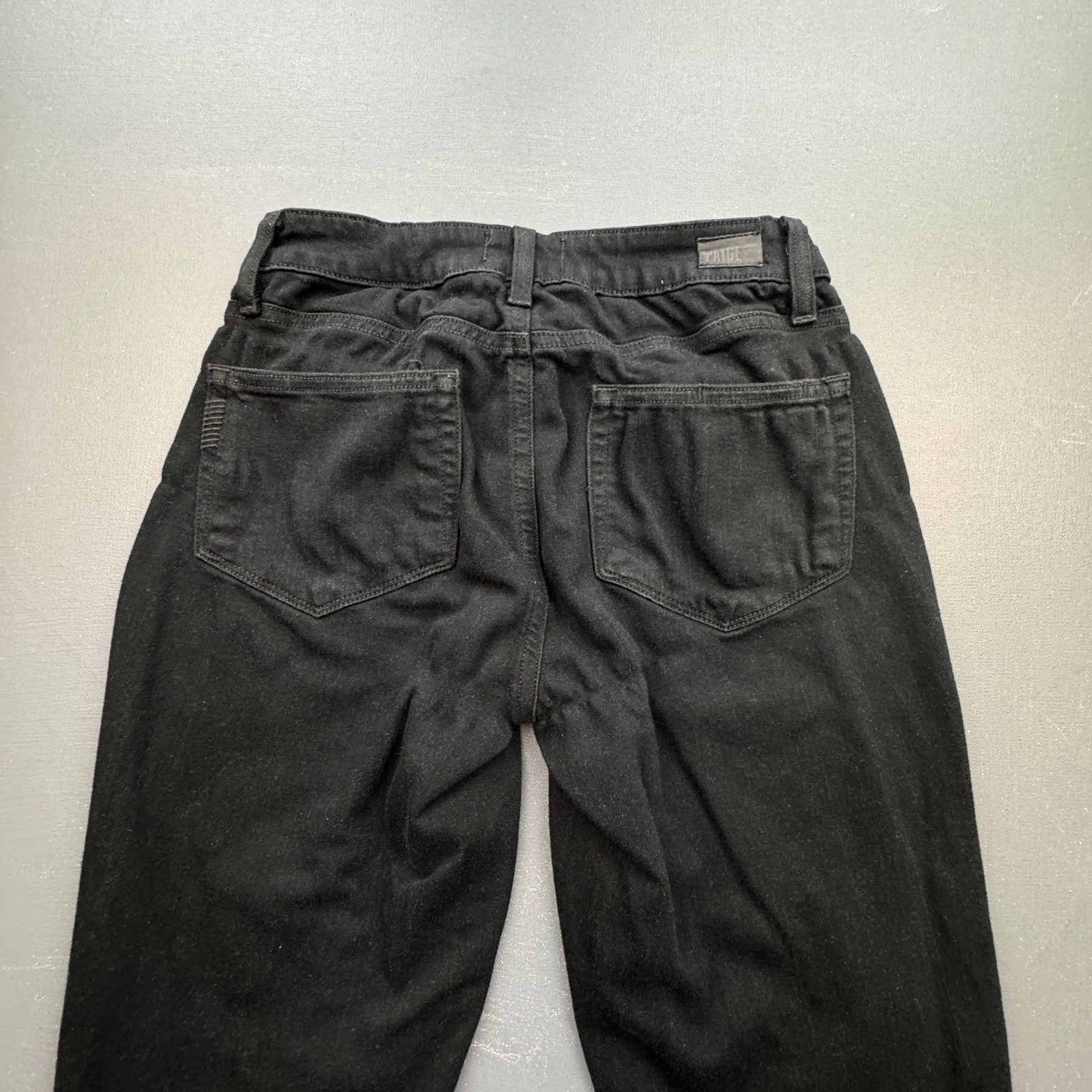 Paige Jeans Women 26 Black Skinny Stretch Mid Rise Denim Dark Wash Casual Pants